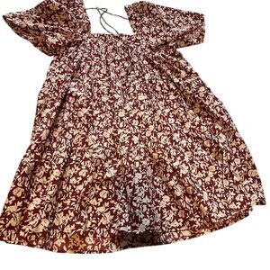 Abercrombie & Fitch size M Red Floral Mini Dress Short‎ Sleeve Casual